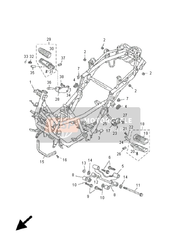 Yamaha YP250R X-MAX 2007 Frame for a 2007 Yamaha YP250R X-MAX